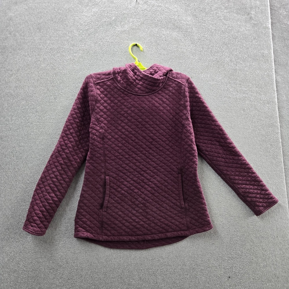 Duluth Trading Co Women Sweatshirt M‎ Purple Quilted Cowl Neck